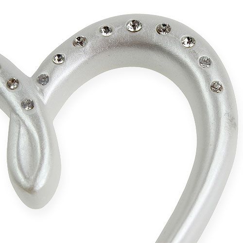 Floristik24 Deco heart to plug in silver 17cm