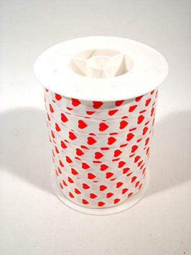 Floristik24 Heart ribbon white/red 10mm Simpatia 250m