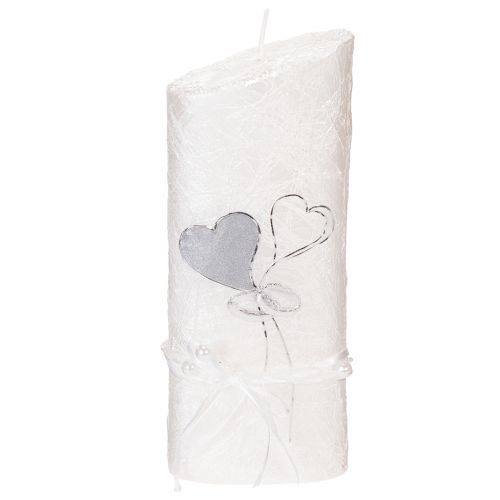 Wedding candle, silver wedding candle, white candle 210/85mm