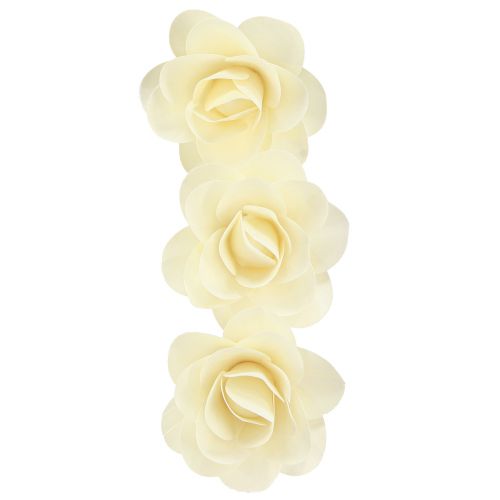 Product Wooden Decoration Roses Cream Artificial Roses Wooden Roses Ø10cm 12 pcs
