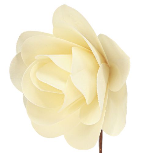 Floristik24 Wooden Decoration Roses Cream Artificial Roses Wooden Roses Ø10cm 12 pcs