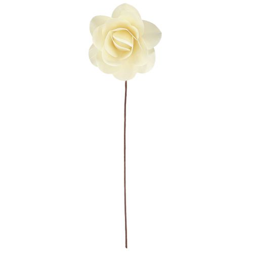 Product Wooden Decoration Roses Cream Artificial Roses Wooden Roses Ø10cm 12 pcs