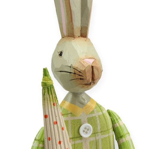Product Wooden rabbit with umbrella 46cm