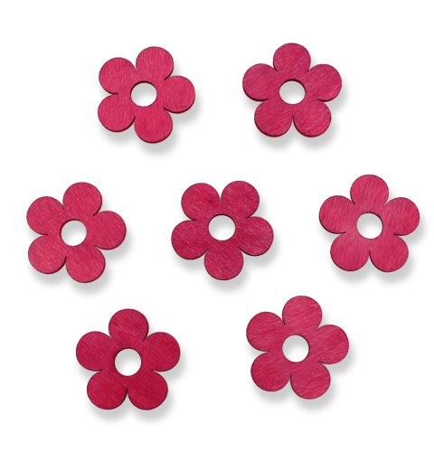 Wooden flowers Ø4cm pink 72 pcs | Floristik24.co.uk