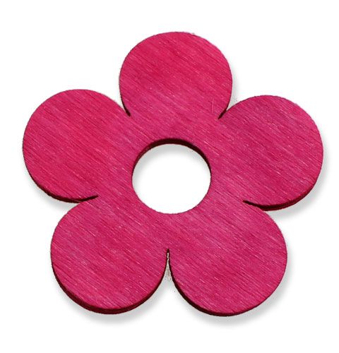 Product Wooden flowers Ø4cm pink 72pcs