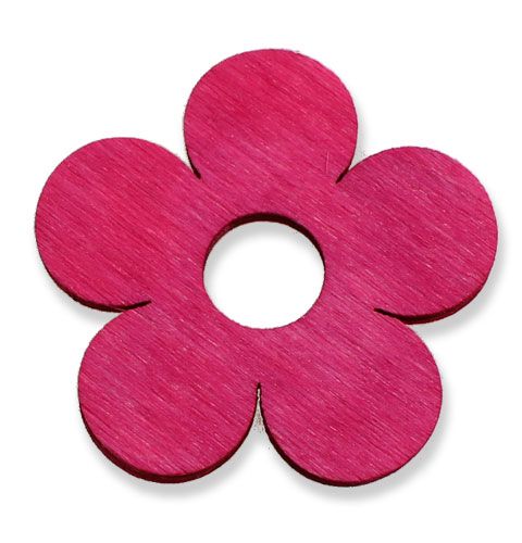 Wooden flowers Ø4cm pink 72 pcs | Floristik24.co.uk