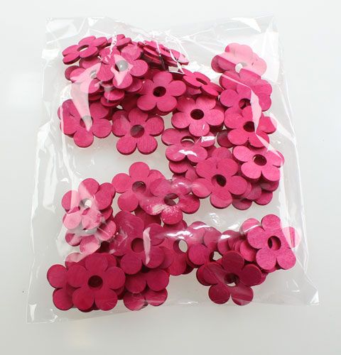 Wooden flowers Ø4cm pink 72 pcs | Floristik24.co.uk
