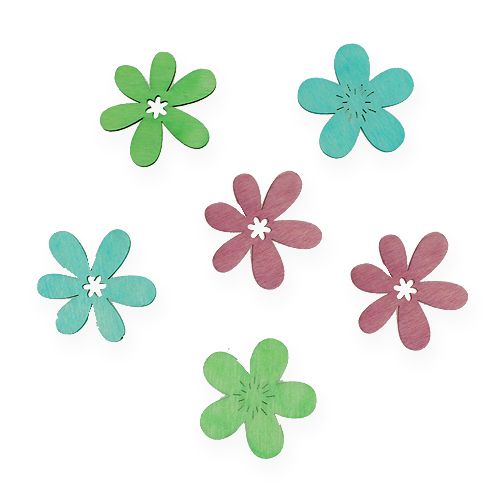 Floristik24 Scatter Decoration Wooden Flowers Multiple colors Ø4cm 72pcs