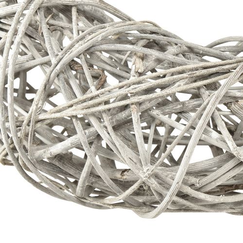 Product Wooden wreath decorative wreath rattan natural white Ø30cm H9.5cm