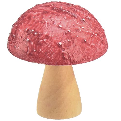 Floristik24 Wooden mushrooms decoration mushrooms table decoration autumn red natural 5×6cm 9pcs