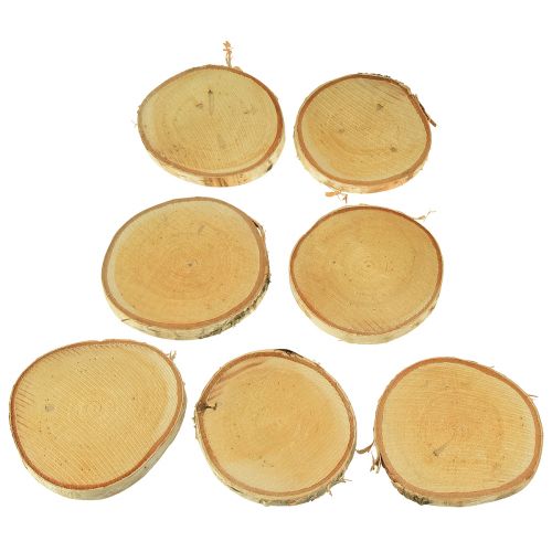 Product Wooden discs with bark birch disc natural Ø9-10cm 7 pcs