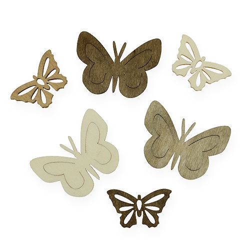 Floristik24 Wood Butterflies Nature 4cm 72pcs