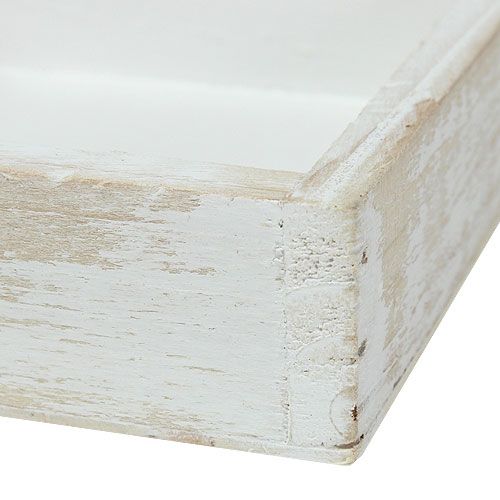 Floristik24 Mini wooden tray white 12cm x 12cm x 3cm