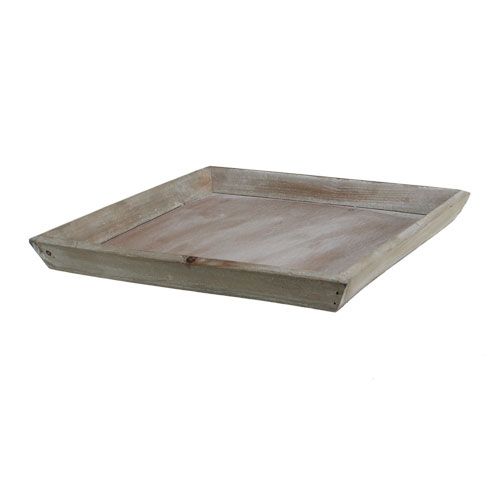 Floristik24 Wooden tray gray 30cmx30cm