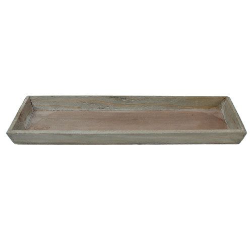 Floristik24 Wooden bowl light gray 39cm x 15cm