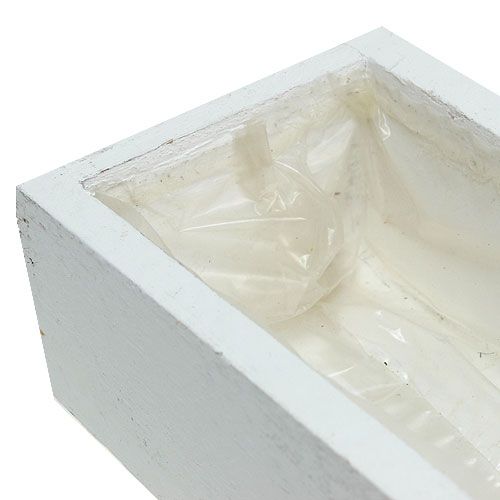 Product Wooden box with foil white 50cm x 9cm x 6cm