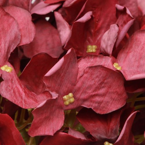 Product Hydrangea Artificial Burgundy Large Flower Ø15cm L58cm 2pcs