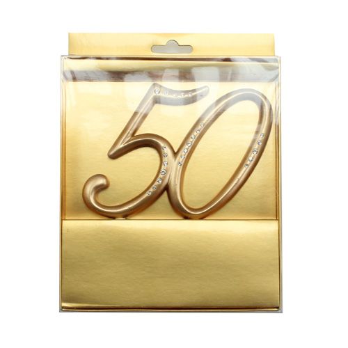 Floristik24 Jubilee number "50" to plug gold 15.5cm