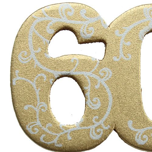 Floristik24 Number "60" to stick wood gold 36pcs