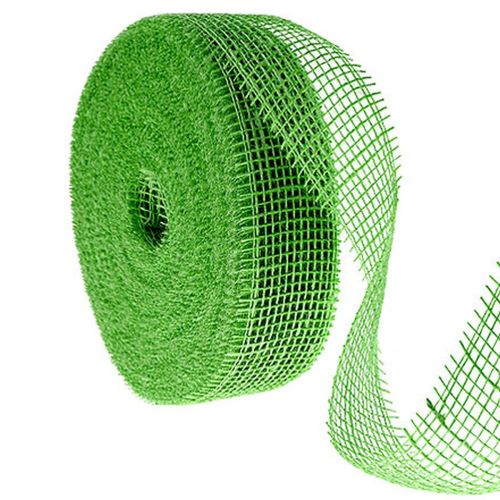 Green jute ribbon, 5cm wide, 40m long buy online | Floristik24.co.uk