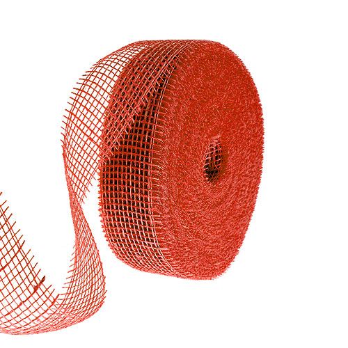 Floristik24 Jute ribbon red 5cm 40m