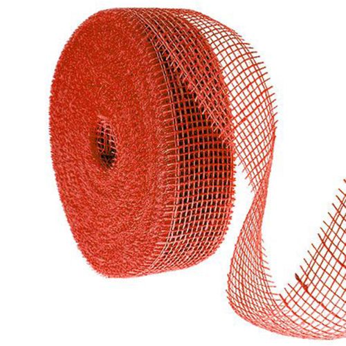 Red jute ribbon, 5cm wide, 40m long buy online | Floristik24.co.uk
