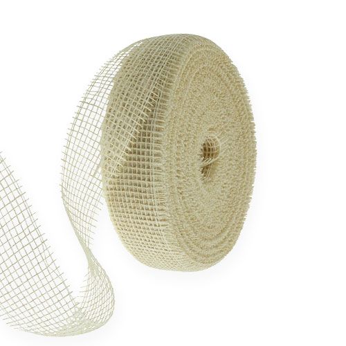 Floristik24 Jute ribbon bleached 5cm 40m