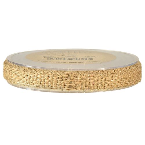 Product Jute Ribbon Rustic Decorative Ribbon Jute Natural Gold 12mm 10m