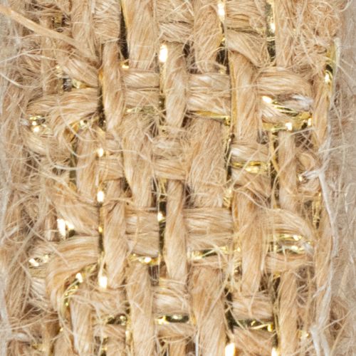 Product Jute ribbon, rustic decorative ribbon, natural jute, gold, 12mm, 10m
