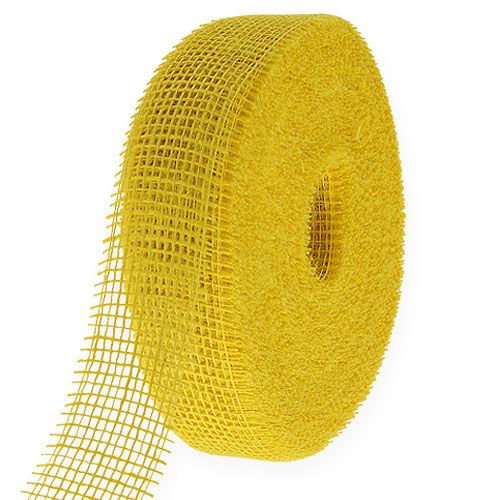 Jute ribbon yellow 5cm 40m