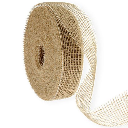 Floristik24 Natural jute ribbon, 5cm wide, 40m long