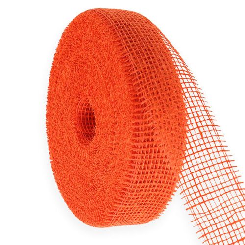Floristik24 Orange jute ribbon, 5cm wide, 40m long