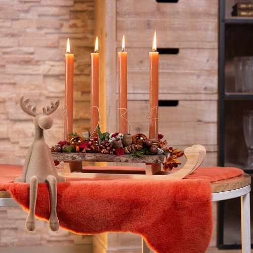 Product Elk flocked edge sitter brown 31cm 3 pieces