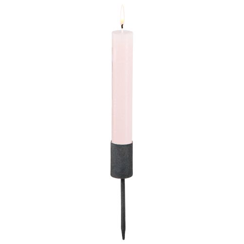Floristik24 Candle holder for taper candles Ø28mm with spike anthracite 4pcs