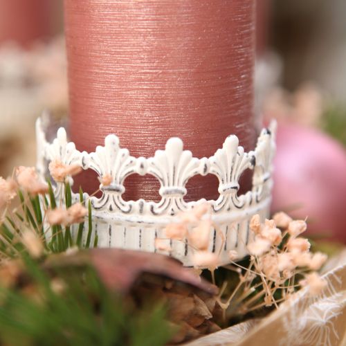 Candle holder white antique Ø7cm H12cm 4pcs | Floristik24.co.uk