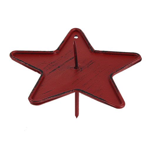Floristik24 Candle holder with thorn Star Red 9cm