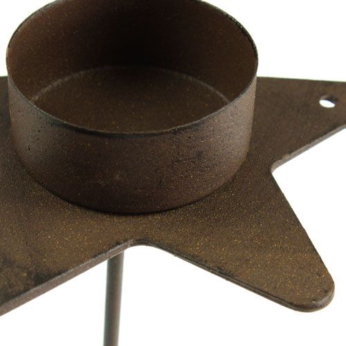 Product Tealight holder star to stick in brown