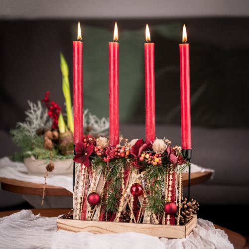 Product Candlestick, candle holder Advent wreath 27.5cm H18.5cm