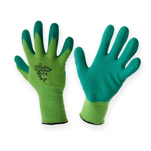 Floristik24 Kixx nylon garden gloves size 10 green