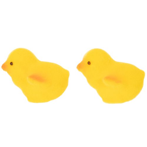 Product Small Easter chicks, yellow and orange flocked, 4.5cm tall, 18 pieces