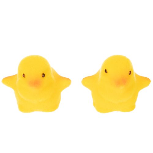 Product Small Easter chicks, yellow and orange flocked, 4.5cm tall, 18 pieces