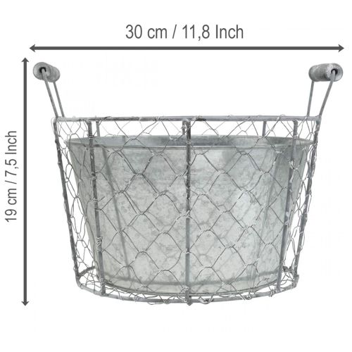 Wire basket pot for planting, spring basket, metal, Ø26cm | Floristik24.co.uk