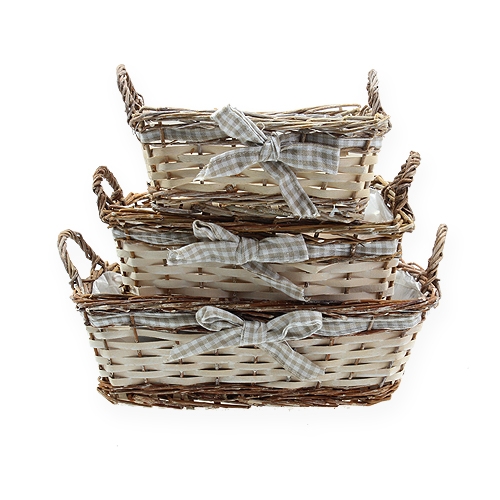 Floristik24 Square wicker basket, set of 3