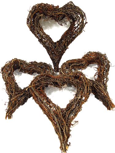 Floristik24 Branch wreath in heart shape 20x25cm 4 pcs natural