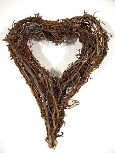 Floristik24 Branch wreath in heart shape 20x25cm 4 pcs natural