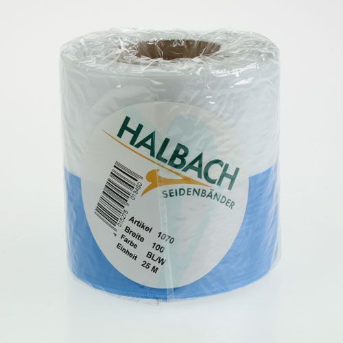 Product Wreath Ribbons Moiré Blue-White 100 mm
