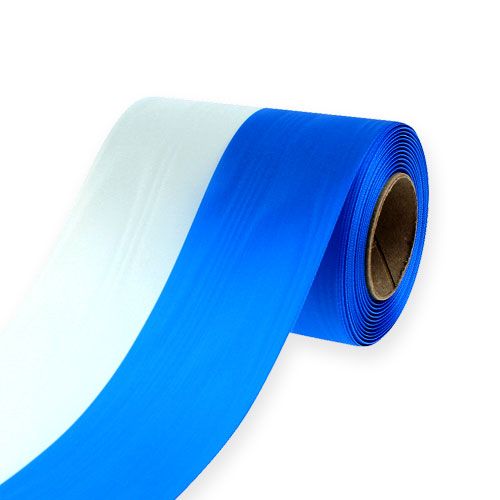 Floristik24 Wreath bands moiré blue-white 125 mm