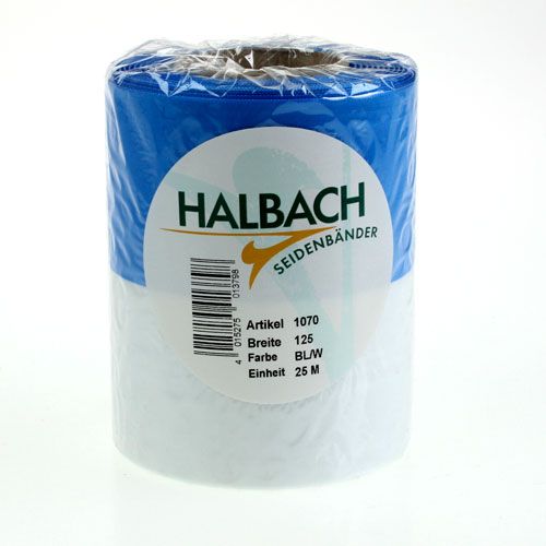 Product Wreath ribbons Moiré blue-white 125 mm