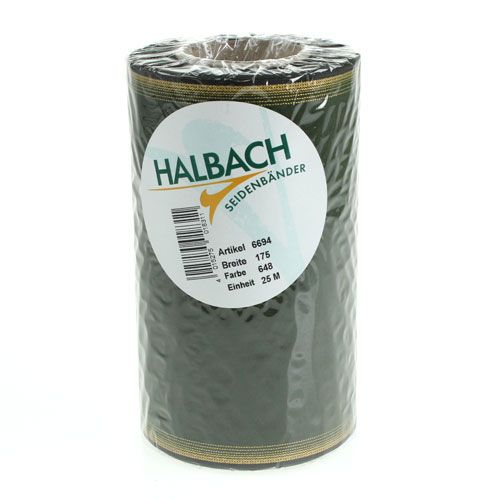 Product Wreath ribbon Moiré 175mm, dark green