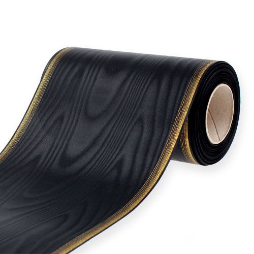 Floristik24 Wreath ribbon Moiré 175mm, black